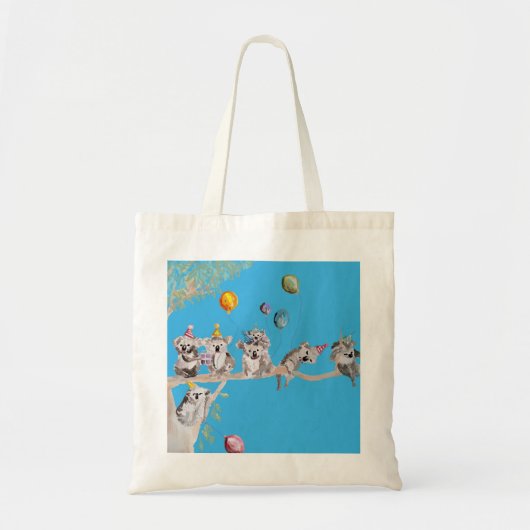 Koala Birthday Party Koalas schattig schilderontwe Tote Bag (Voorkant)