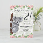 Koala Birthday Uitnodiging (Staand voorkant)