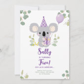 Koala Birthday Uitnodiging (Voorkant)