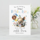 Koala Birthday Uitnodiging (Staand voorkant)