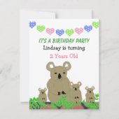 Koala Birthday Uitnodiging (Voorkant)