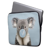 Koala Blaast een Blauwe Bubble Gum Poster Laptop Sleeve (Voorkant Links)