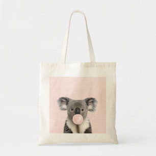 Koala Blaast Roze Kauwgom Tote Bag