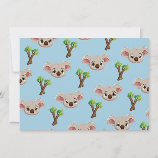 Koala Blauw Feest Verjaardag Leuke Foto Kaart (Achterkant)