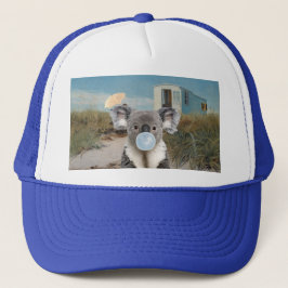 Koala Blowing Gum op het strand Trucker Pet