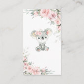 Koala Blush Bloemen Groen Baby Luier Raffle Informatiekaartje (Achterkant)