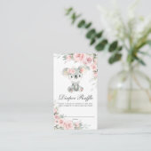 Koala Blush Bloemen Groen Baby Luier Raffle Informatiekaartje (Staand voorkant)