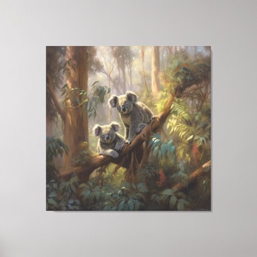 Koala Bos Dromen Canvas Afdruk (Voorkant)