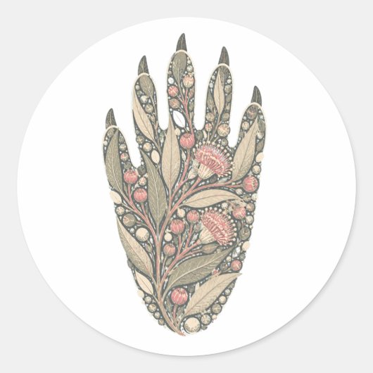 Koala Botanical Footprint Nature Sticker (Voorkant)