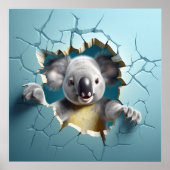 Koala Breaking Out Print Poster kunstwerk muurschi (Voorkant)
