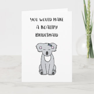 Koala Bridesmaid Proposal Kaart