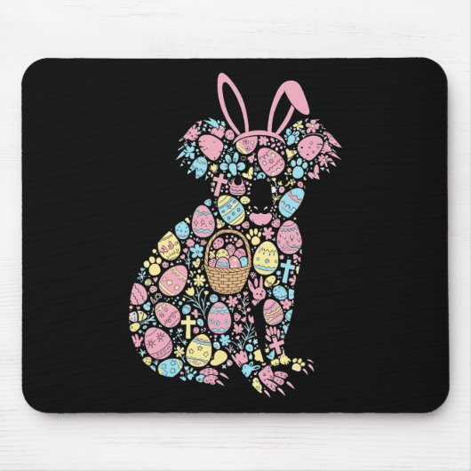 Koala Bunny Paaseieren Paasdag Vrouwen Mannen Kind Muismat (Voorkant)