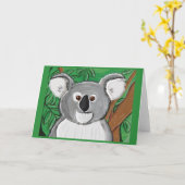 Koala by Joel Anderson small greeting card Kaart (Gele Bloem)