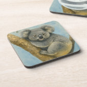 Koala Calm - Waterverf Wildlife Bier Onderzetter (Linkerzijde)