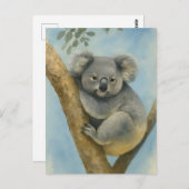 Koala Calm - Waterverf Wildlife Briefkaart (Voorkant / Achterkant)