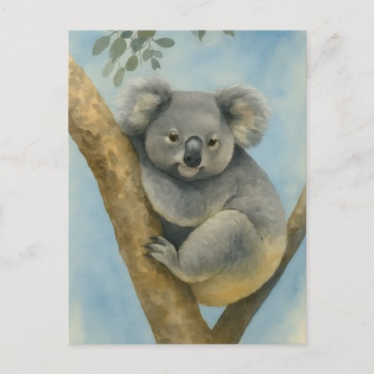 Koala Calm - Waterverf Wildlife Briefkaart (Voorkant)