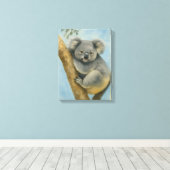Koala Calm - Waterverf Wildlife Canvas Afdruk (Insitu (Houten vloer))