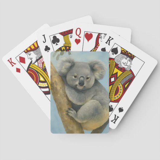 Koala Calm - Waterverf Wildlife Pokerkaarten (Achterkant)