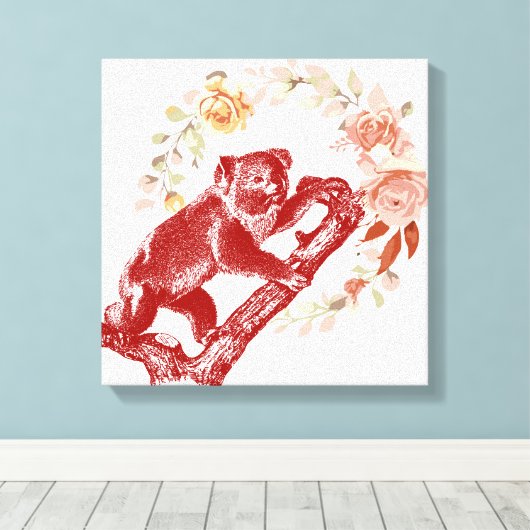  koala canvas afdruk (Insitu (Houten vloer))