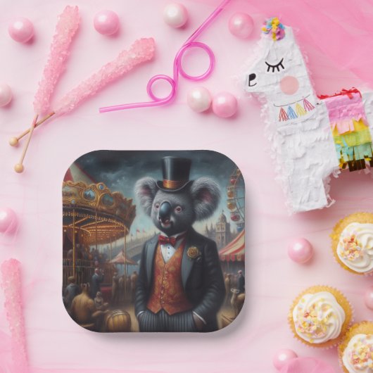 Koala Carnaval Papieren Bordje (Feest)