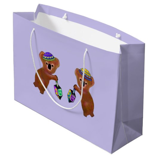 Koala Chanukah Gift Bags Large Cadeautasje (Achterkant Gekanteld)