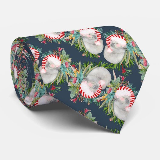 Koala Christmas Blue Stropdas (Opgerold)