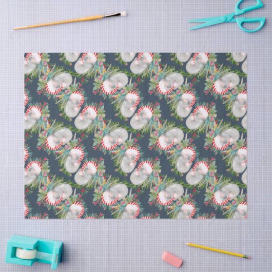 Koala Christmas Blue Wrapping Paper Tissuepapier (Craft)