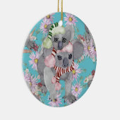 Koala Christmas Botanical Blauw Keramisch Ornament (Rechts)
