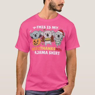Koala Christmas Halloween Costume Hallothanksmas P T-shirt
