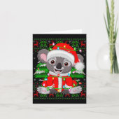 Koala Christmas Lights Santa Costume Ugly Xmas Swe Kaart (Voorkant)