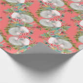 Koala Christmas Pink Wrapping Paper Cadeaupapier (Hoek)