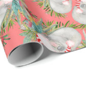 Koala Christmas Pink Wrapping Paper Cadeaupapier (Rol Hoek)