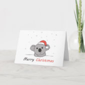 Koala Christmas Snow Winter Animals Koalas Coffee Feestdagen Kaart (Voorkant)