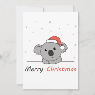 Koala Christmas Snow Winter Animals Koalas Coffee Feestdagenkaart