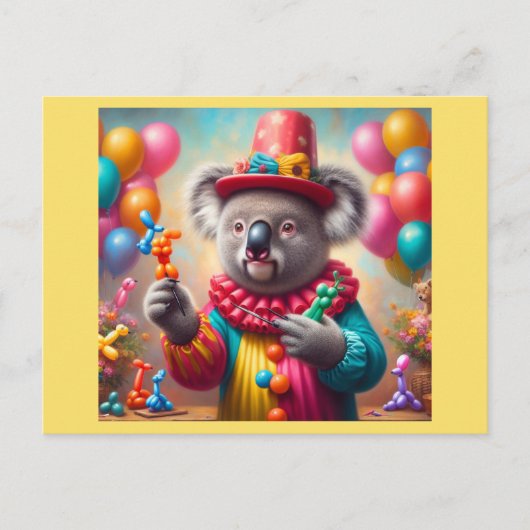 Koala Clown Briefkaart (Voorkant)