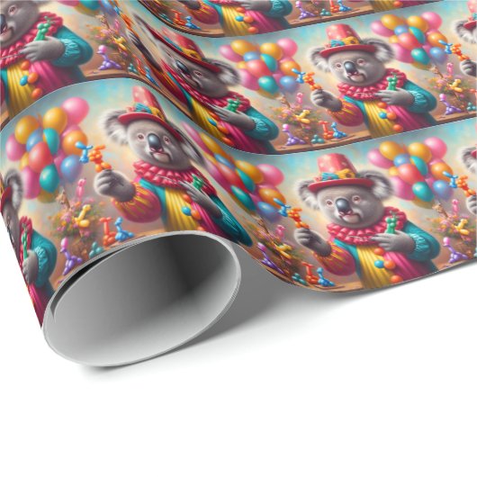 Koala Clown Cadeaupapier (Rol Hoek)
