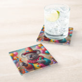 Koala Clown Glazen Onderzetter (Schuin)