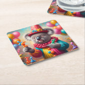 Koala Clown Kartonnen Onderzetters (Schuin)