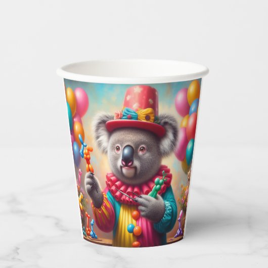 Koala Clown Papieren Bekers (Voorkant)