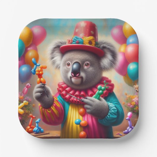 Koala Clown Papieren Bordje (Voorkant)