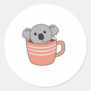 Koala Coffee Coffee Cup Koalas Ronde Sticker
