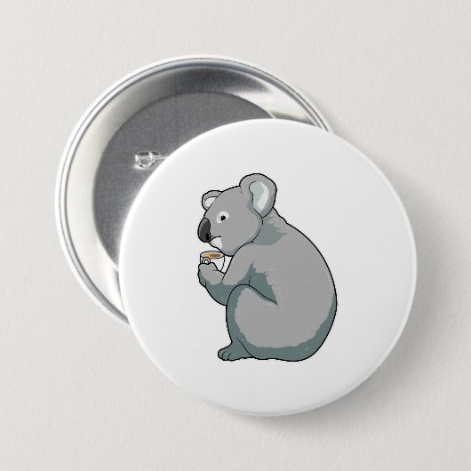 Koala Coffee Cup Ronde Button 7,6 Cm (Voorkant /achterkant)