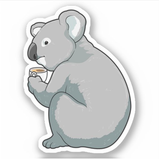 Koala Coffee Cup Sticker (Voorkant)