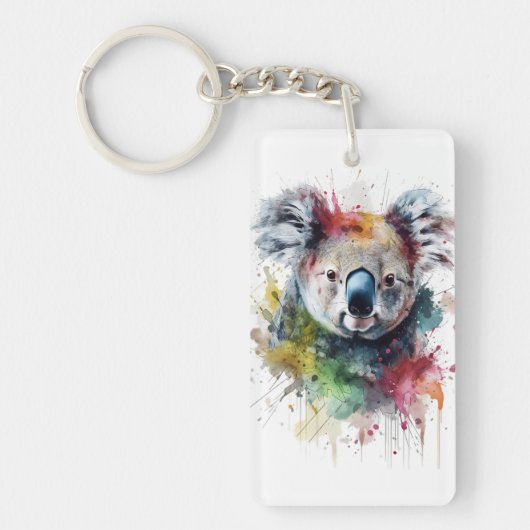 Koala Colorido: una ilustración vibrante Sleutelhanger (Voorkant)