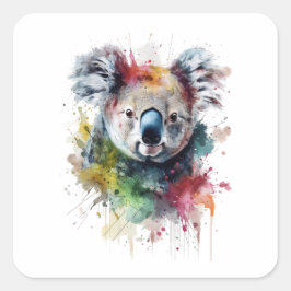 Koala Colorido: una ilustración vibrante Vierkante Sticker