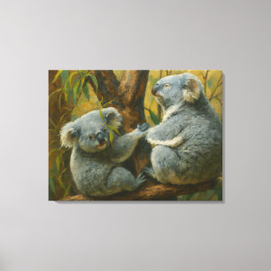Koala Companions - Realistisch Wildlife Pair Canvas Afdruk