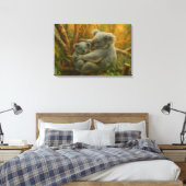 Koala Companions - Realistisch Wildlife Pair Canvas Afdruk (Insitu (Slaapkamer))