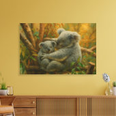Koala Companions - Realistisch Wildlife Pair Canvas Afdruk (Insitu (Woonkamer))