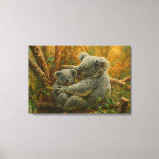 Koala Companions - Realistisch Wildlife Pair Canvas Afdruk (Voorkant)