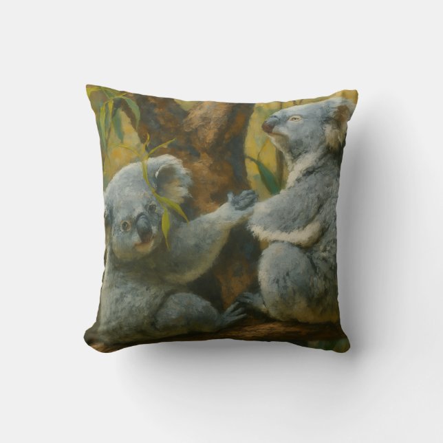 Koala Companions - Realistisch Wildlife Pair Kussen (Voorkant)